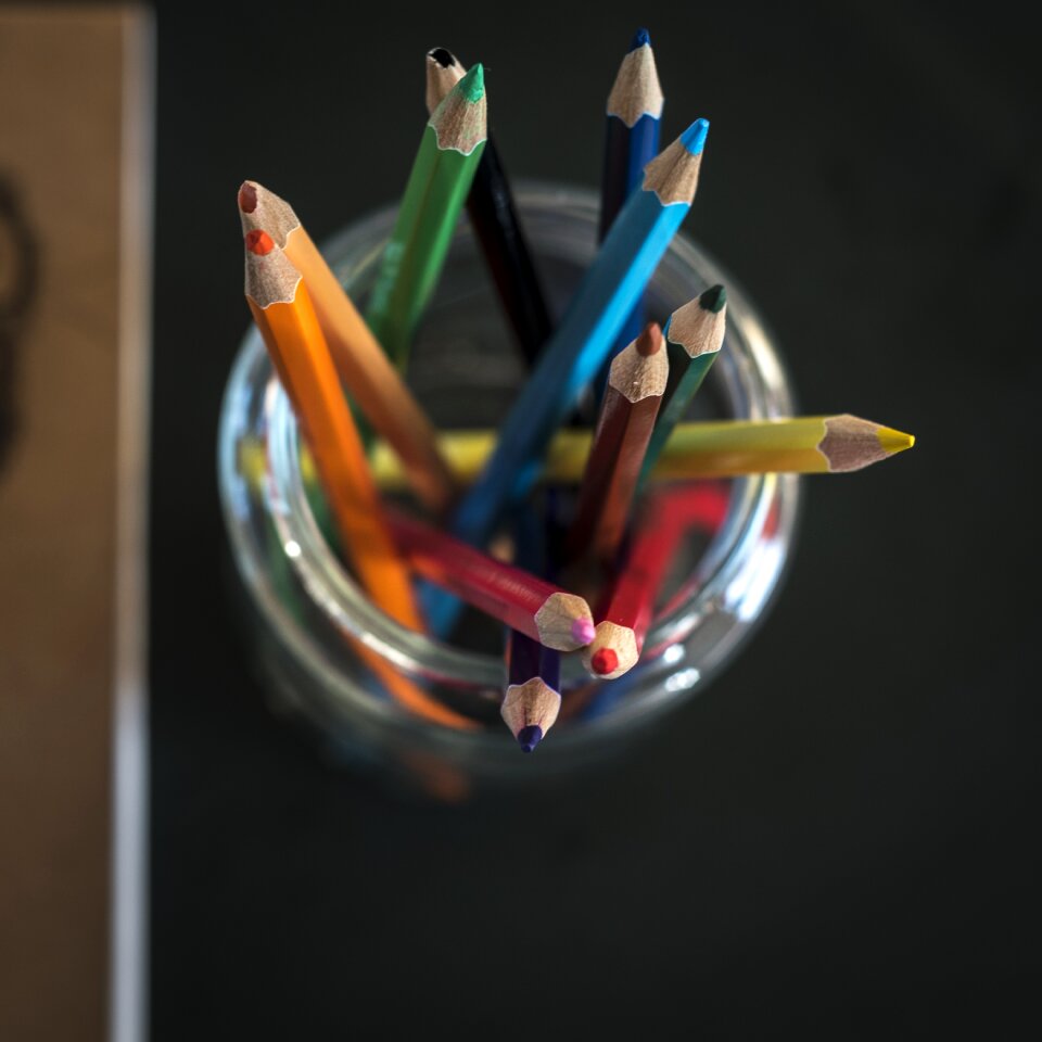 Color pencils colour pencils square format