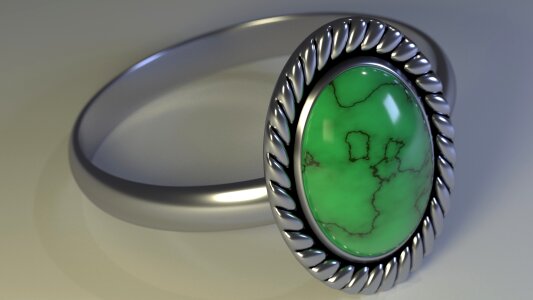 Green silver jewellery