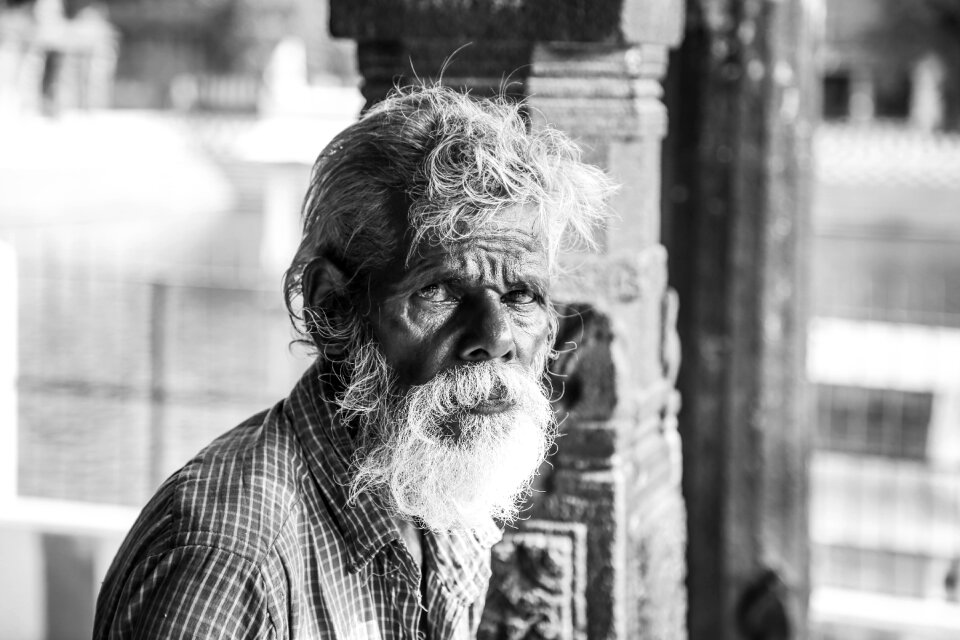 City close-up elderly