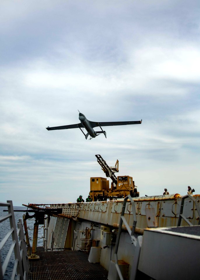 RQ-21 Launch from USS Arlington Feb. 18, 2019