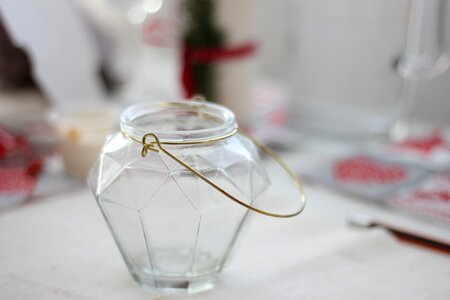Golden container candlestick photo