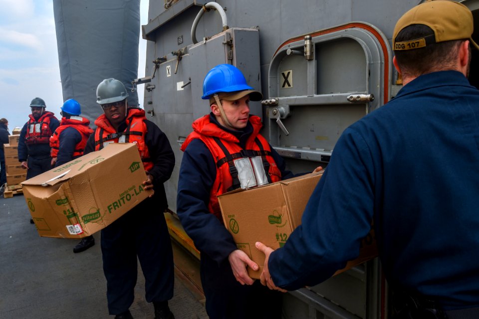 190406-N-JX484-394.SEA OF HEBRIDES (Apr. 6, 2019) Sailors …