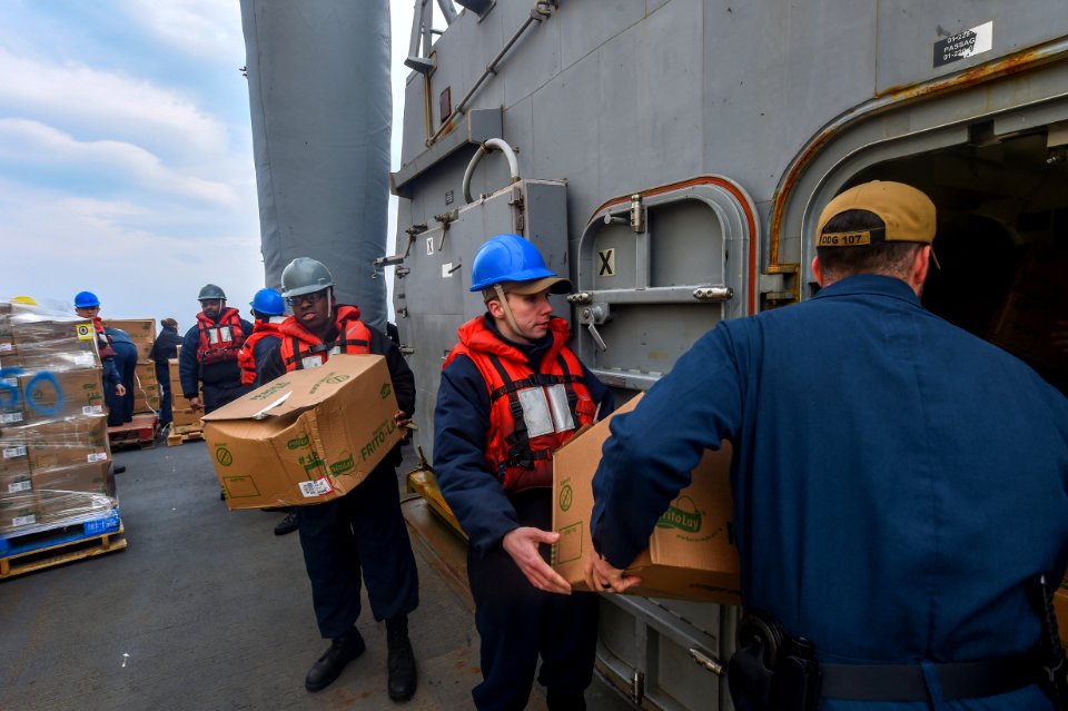 190406-N-JX484-395.SEA OF HEBRIDES (Apr. 6, 2019) Sailors …