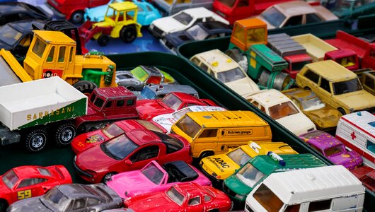 Toys parking toy cars