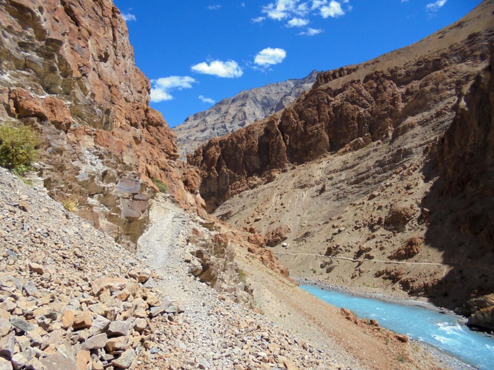 Blue water courses mountain