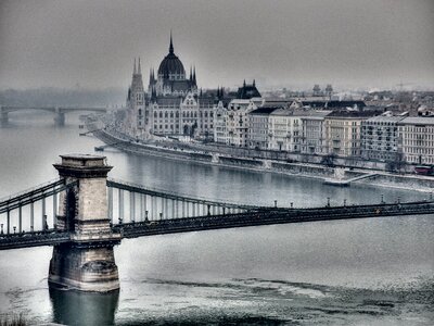 Winter hungary danube