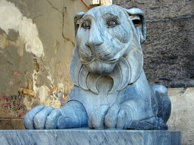 Lion marble statue photo