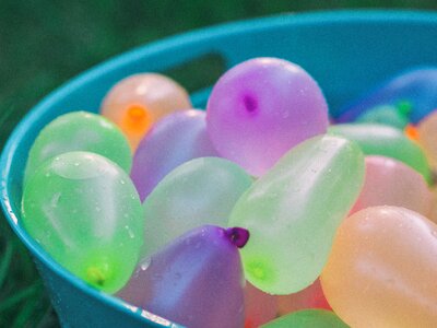 Colourful water water balloons