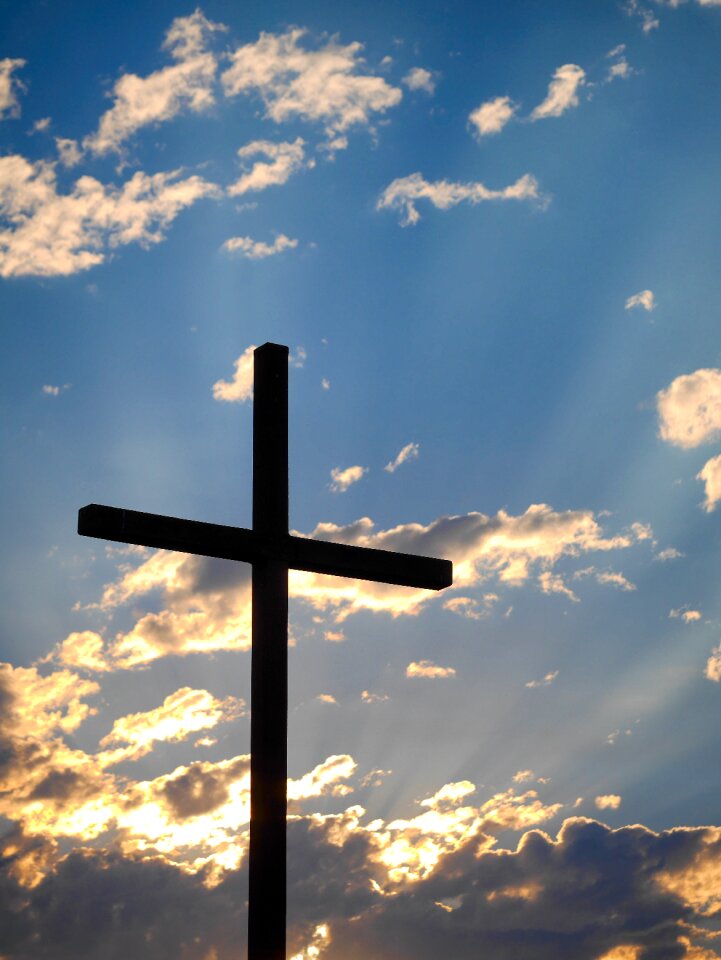 Silhouette sky blue cross