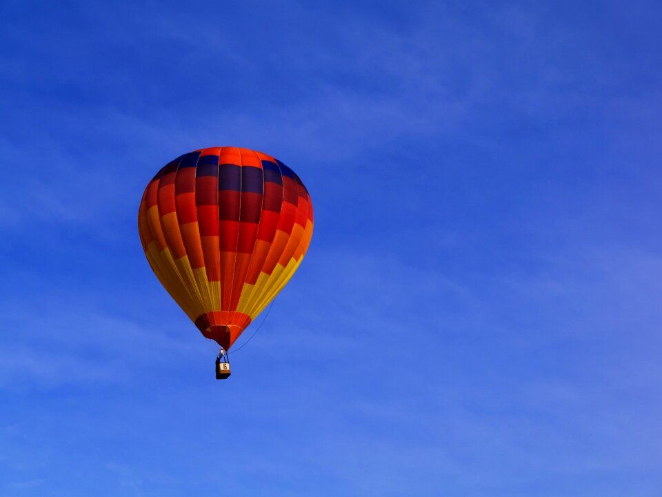 Flying hot air balloon outdoors