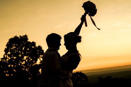 Bride grooms hand in hand