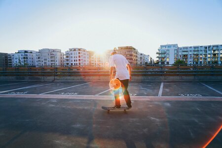 Parking person skateboarder photo