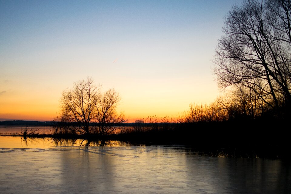 Sunset cold water