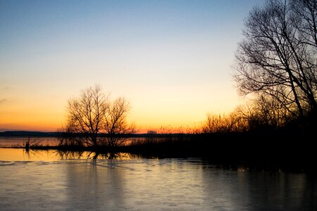 Sunset cold water photo