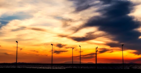 Silhouettes sea ocean