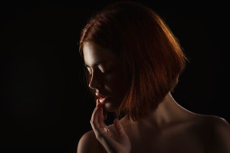 Woman portrait sensual lips