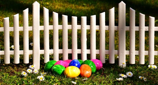 Fence easter decor egg photo