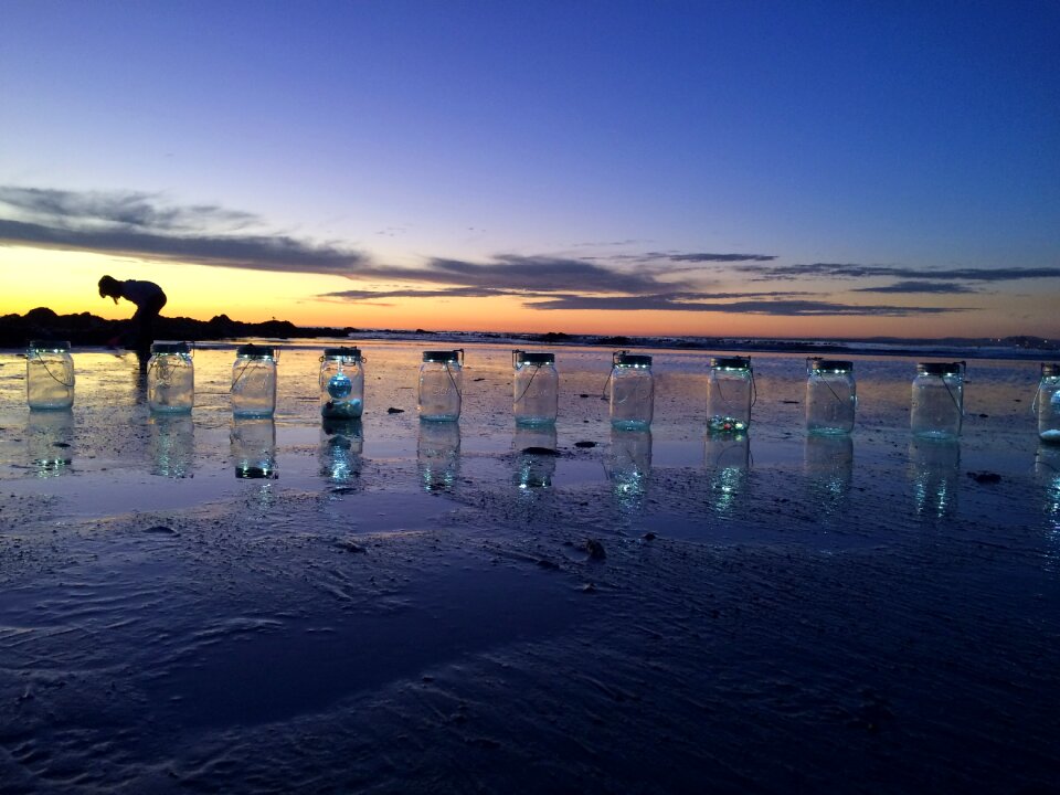Sunset lanterns beach