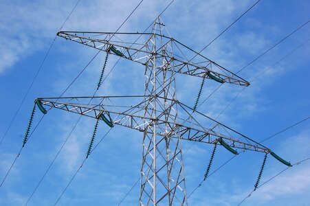 High voltage powerlines electricity
