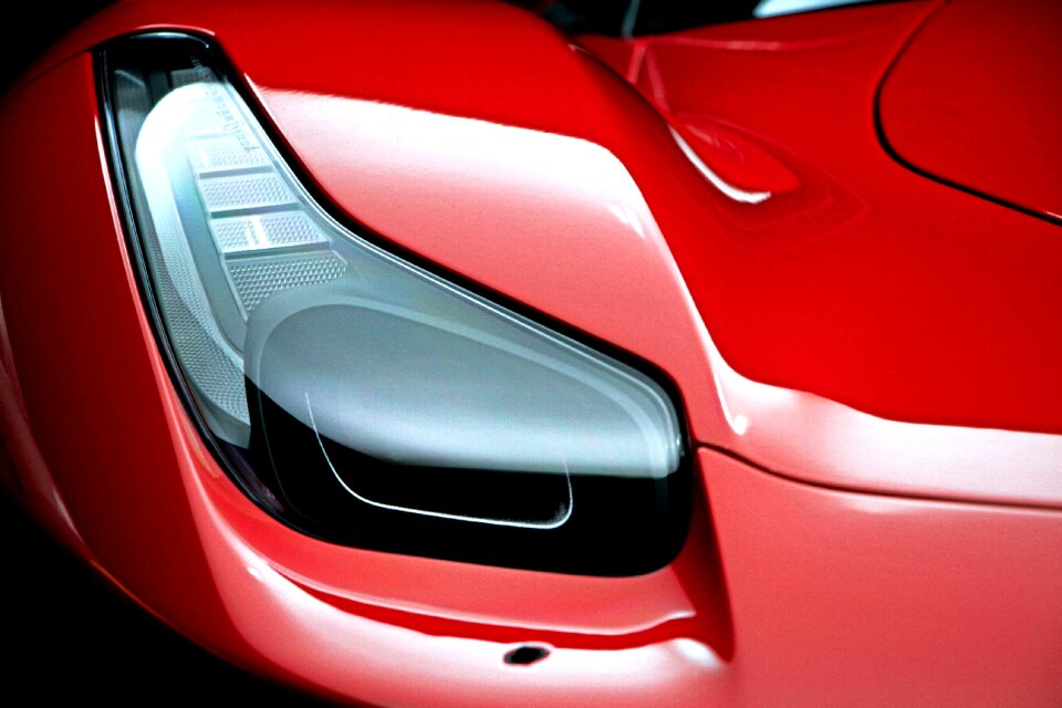 Car red headlight
