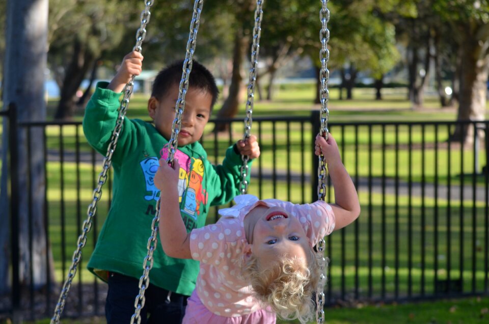 Park playground swings