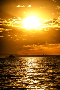 Sun sunset brown clouds