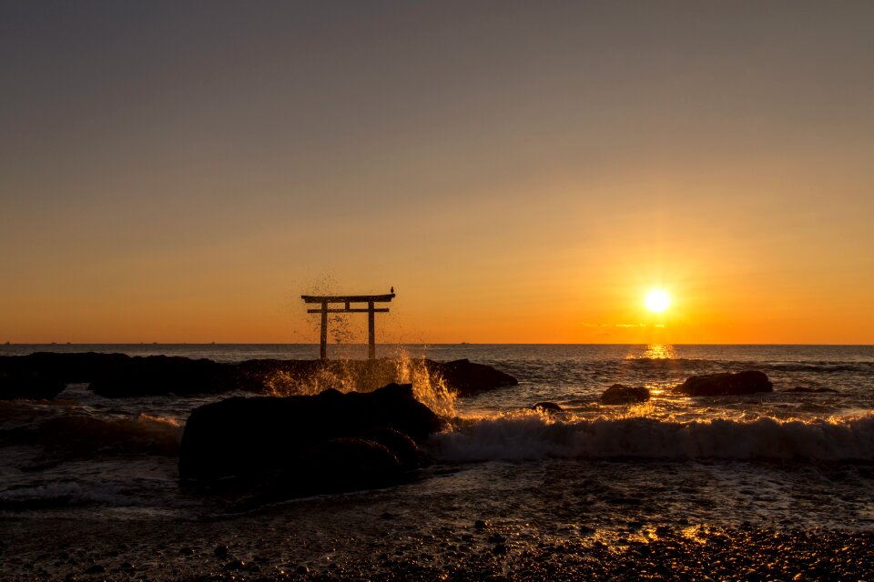 Morning ocean torii