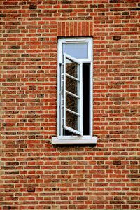 Open window stones wall photo