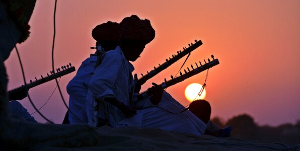 Musicians sunset tourism photo