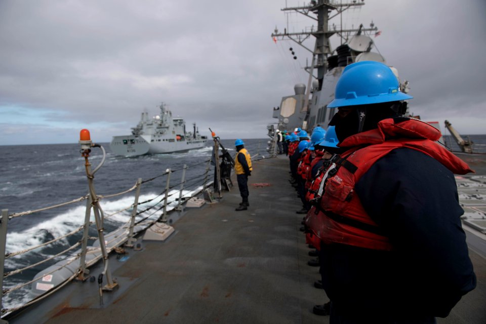 180616-N-EV253-074 NORWEGIAN SEA (June 16, 2018) Sailors a…