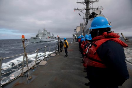 180616-N-EV253-074 NORWEGIAN SEA (June 16, 2018) Sailors a…