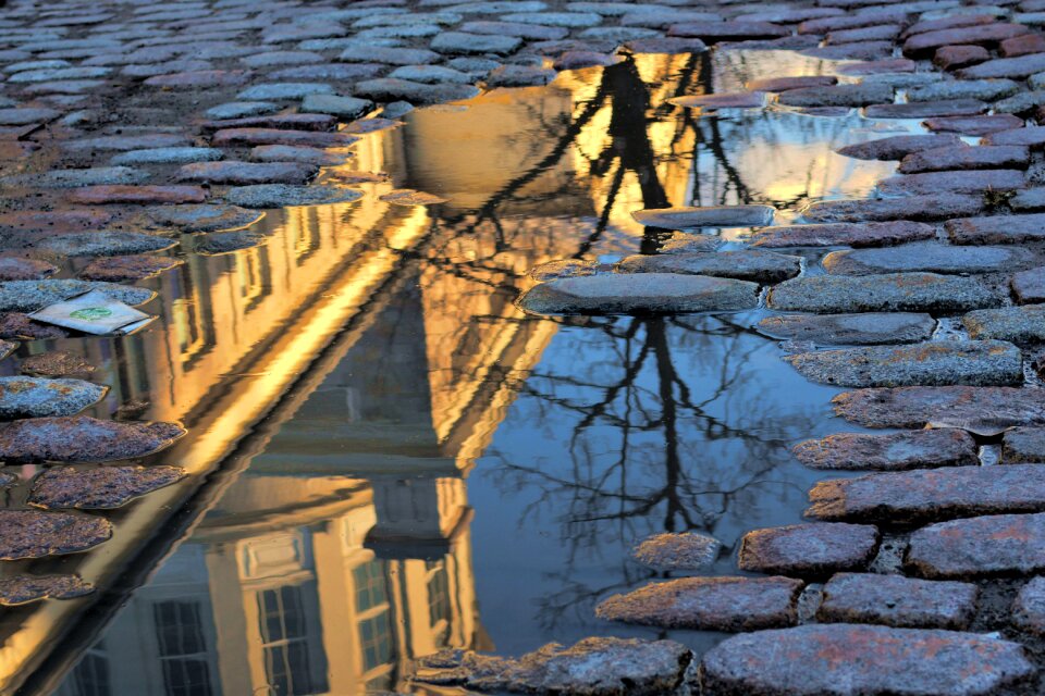 Reflection after the rain street
