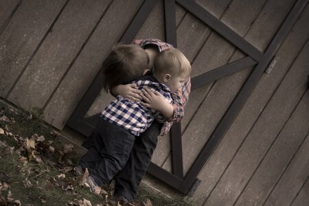 Boy together children