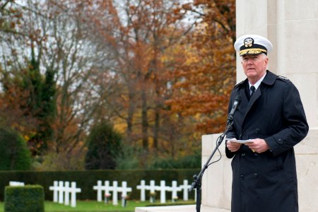 Adm. Foggo commemorates Armistice Day in Belgium photo