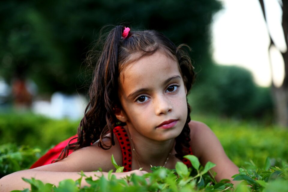 Child family green grass