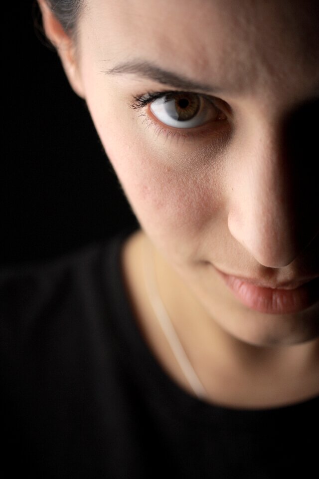 Portrait the young woman human