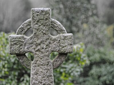Ancient celtic cross cemetery photo