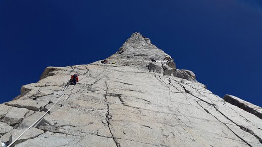 High-altitude mountain tour alpinism mountaineers photo