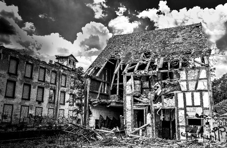 Abandoned ruin house