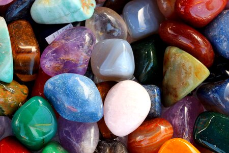 Minerals semi precious stones bright photo