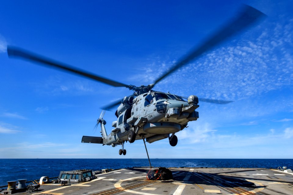 190515-N-JX484-993BALTIC SEA (May 15, 2019) An MH-60R Seah…