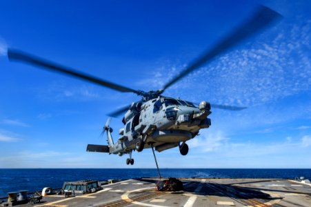 190515-N-JX484-993BALTIC SEA (May 15, 2019) An MH-60R Seah…