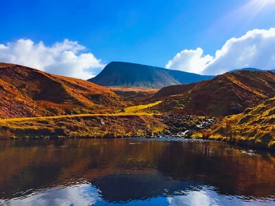 Landscape mountains lake photo