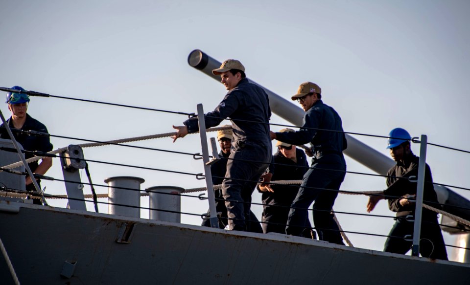 USS Carney (DDG 64) gets underway during SB19