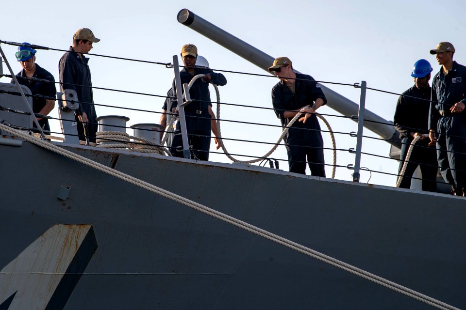 USS Carney (DDG 64) gets underway during SB19