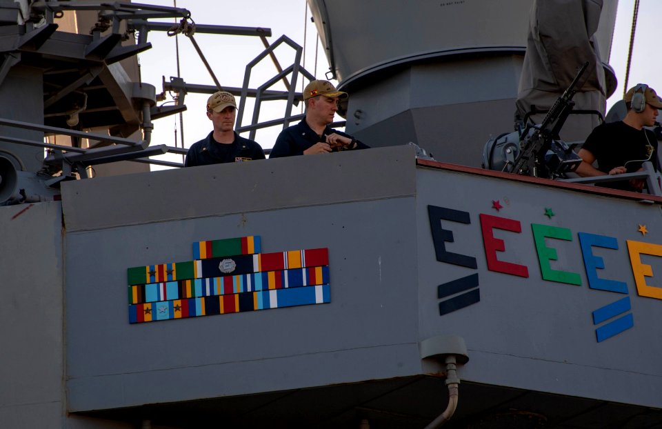 USS Carney (DDG 64) gets underway during SB19