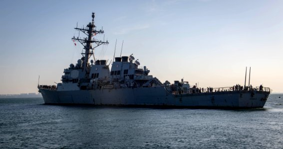 USS Carney (DDG 64) gets underway during SB19
