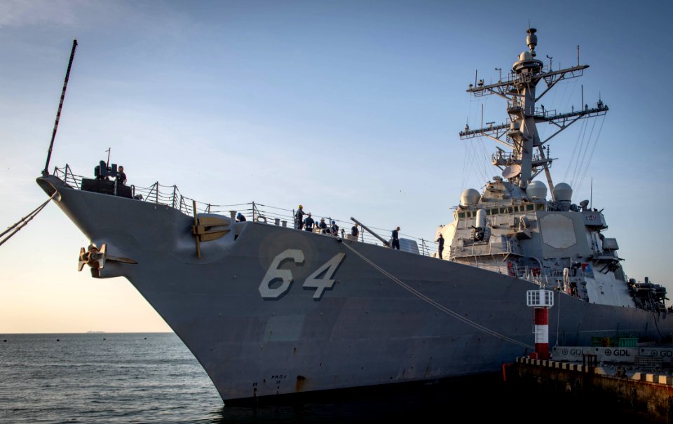 USS Carney (DDG 64) gets underway during SB19