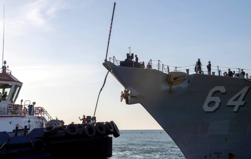 USS Carney (DDG 64) gets underway during SB19