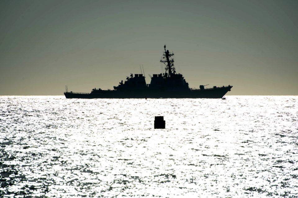 USS Carney (DDG 64) gets underway during SB19